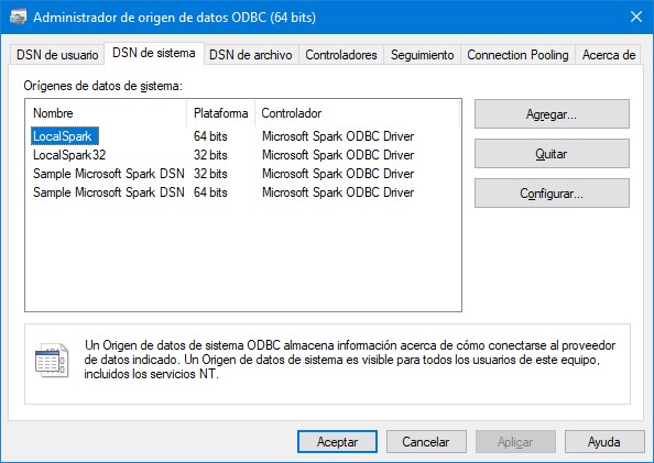 Conexiones ODBC de 64bits